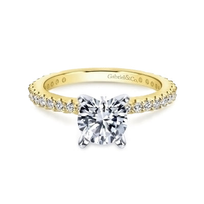 14kt Yellow Gold 0.38cttw Diamond shank Semi Mount (setting only)