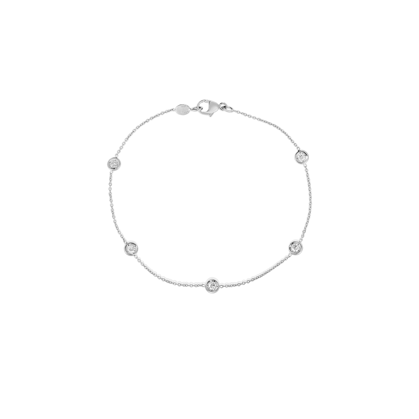 White Gold Diamonds By the Inch 5 Station Bracelet