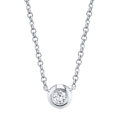 0.05CT 14K W/G DIAMOND BEZEL NECKLACE