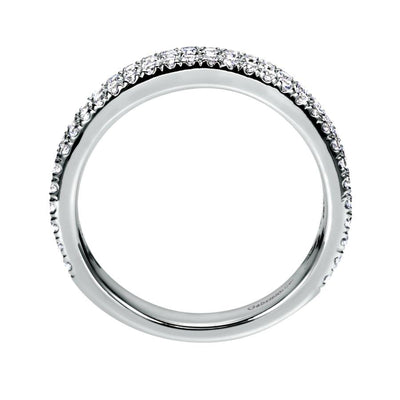 14K White Gold French Pave Diamond Wedding Band