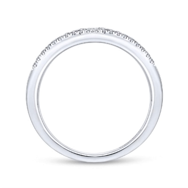 White Gold Curved Pave Diamond Ring