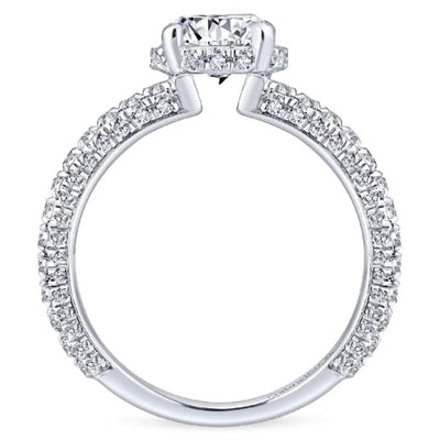 White Gold Pave Diamond Engagement Ring