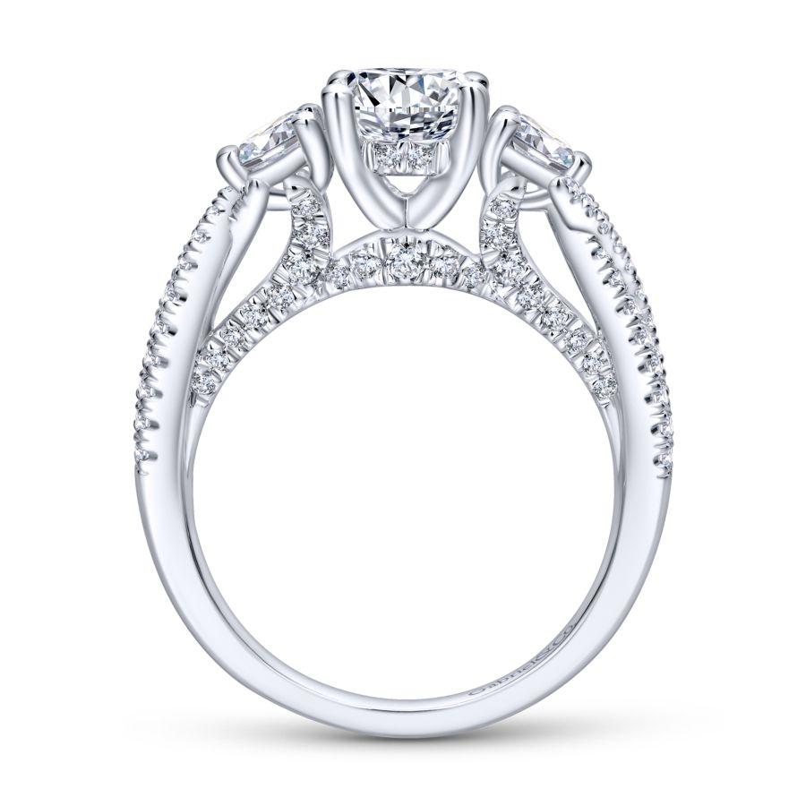 White Gold Diamond Split Shank Engagement Ring