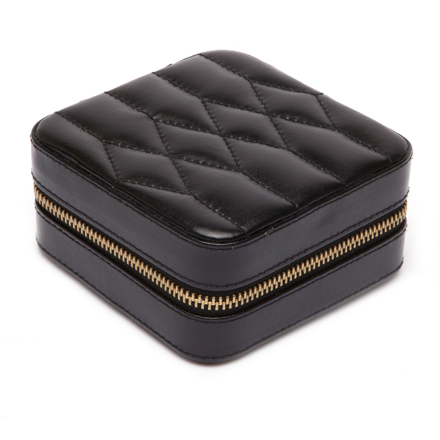 Black Zip Leather Jewelry Case