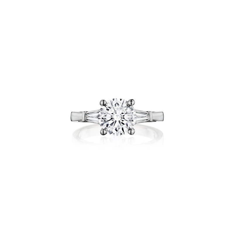 Diamond Engagement Ring with Baguette Sidestones