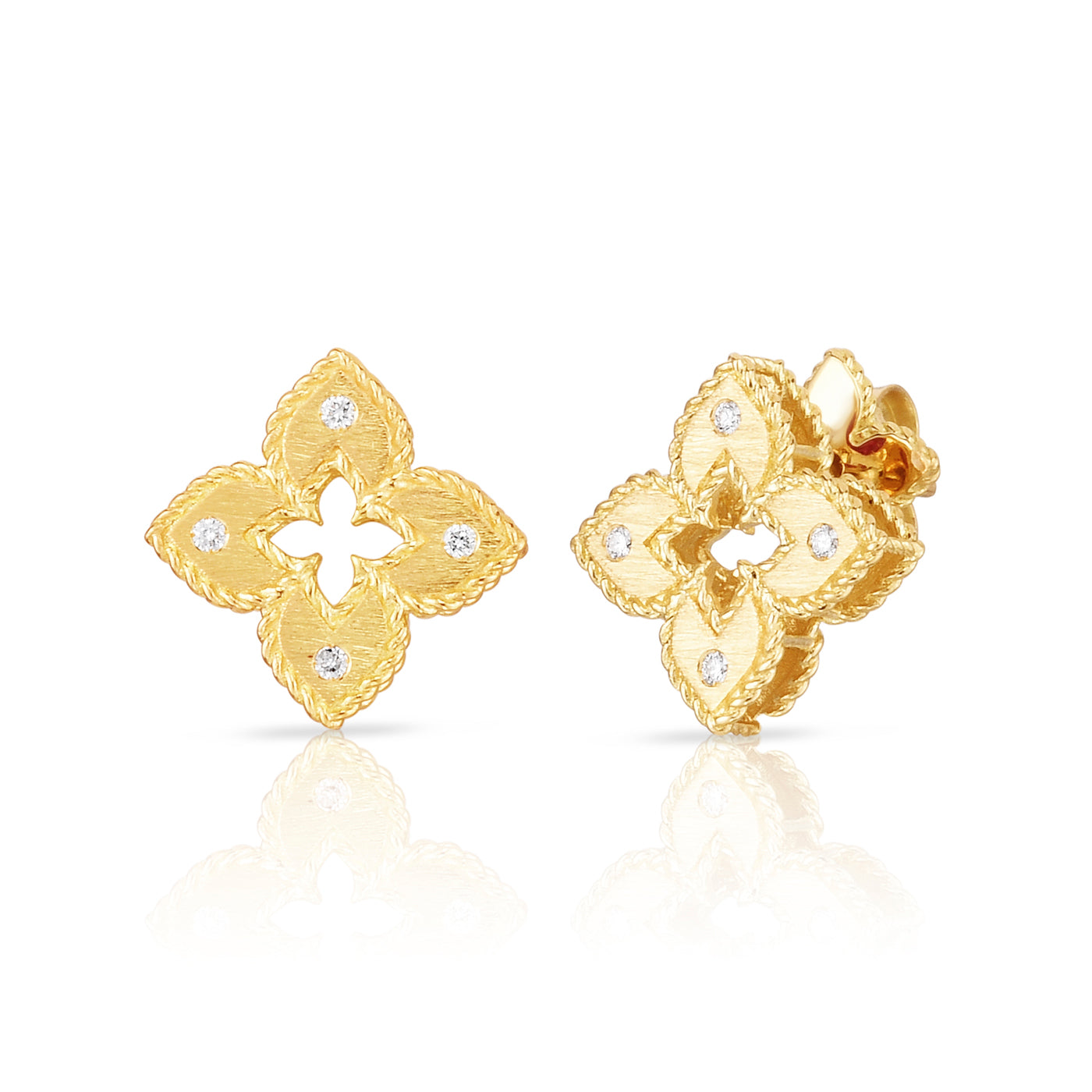 Yellow Gold Diamond Venetian Earrings