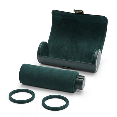 Green Leather Triple Watch Roll