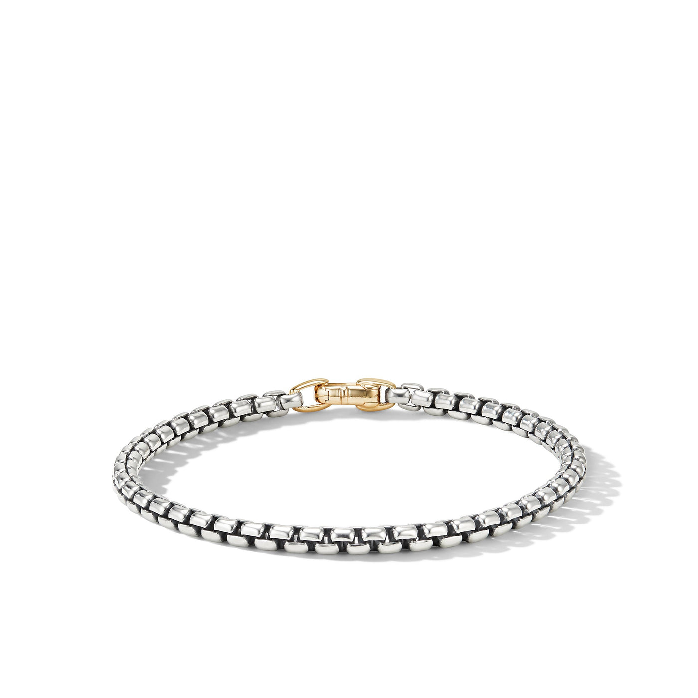 DY Bel Aire Box Chain Bracelet in Sterling Silver with 14K Yellow Gold\, 4mm