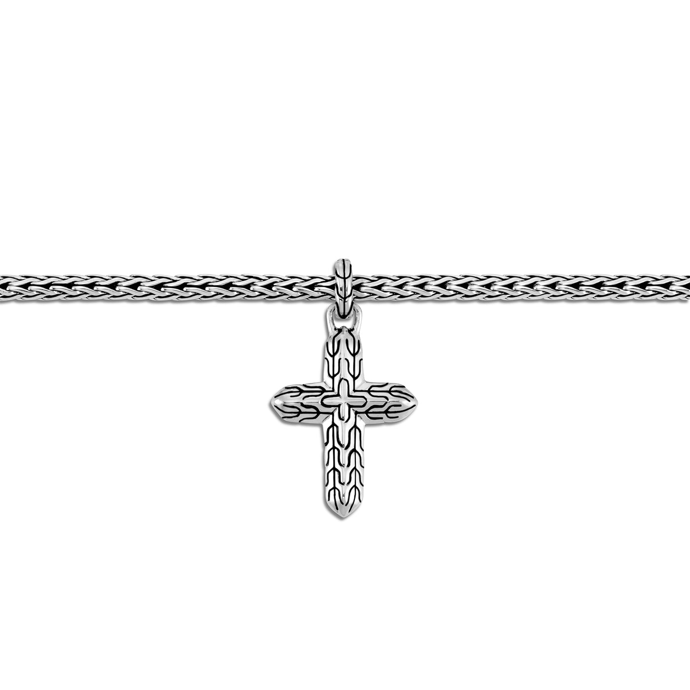 Sterling Silver Classic Chain Cross Charm Bracelet