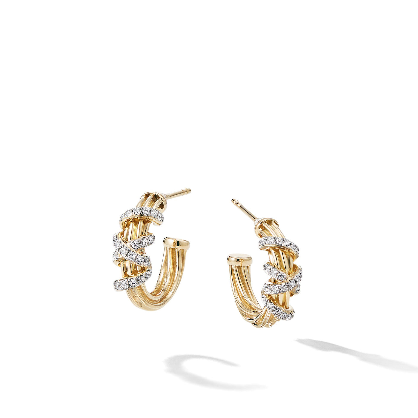 Helena Hoop Earrings in 18K Yellow Gold with Diamonds\, 17mm