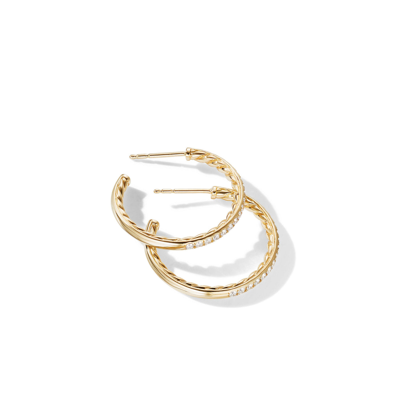 Pavé Hoop Earrings in 18K Yellow Gold with Diamonds\, 25.4mm