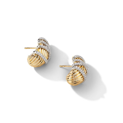 Helena Shrimp Earrings in 18K Yellow Gold with Diamonds\, 19.8mm