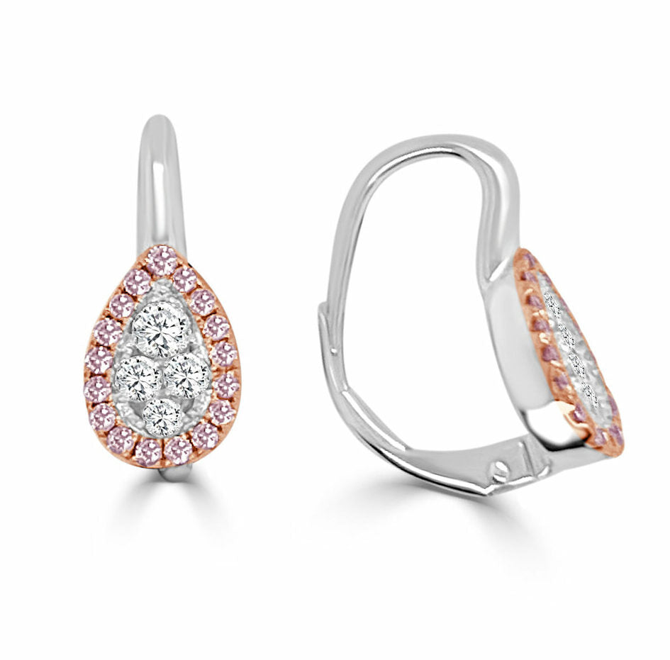 White Gold & Rose Gold Diamond Earrings