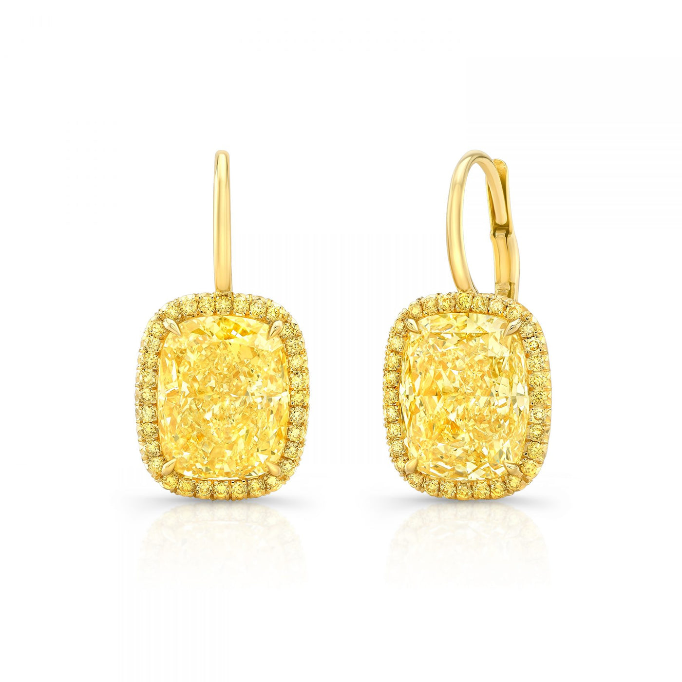 Yellow Gold Fancy Yellow Diamond Earrings