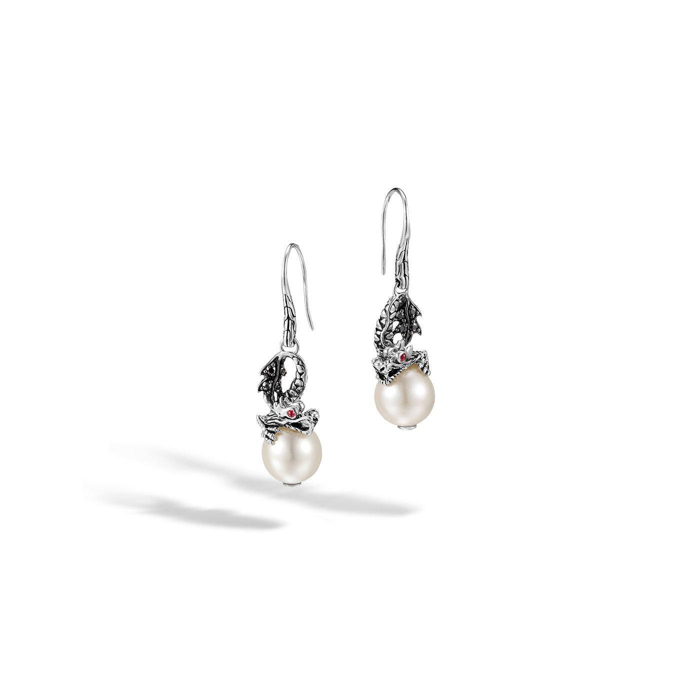Sterling Silver Drop Pearl Earrings