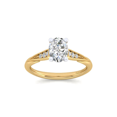 Yellow and White Gold Diamond Engagement Ring