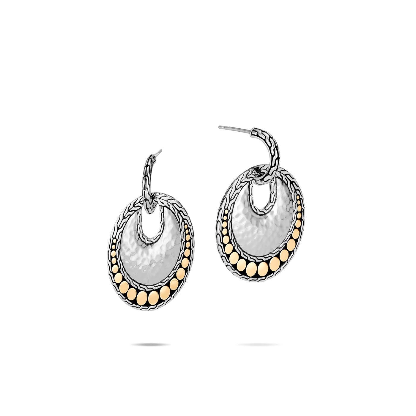 Sterling Silver and Yellow Gold Disc Earrings