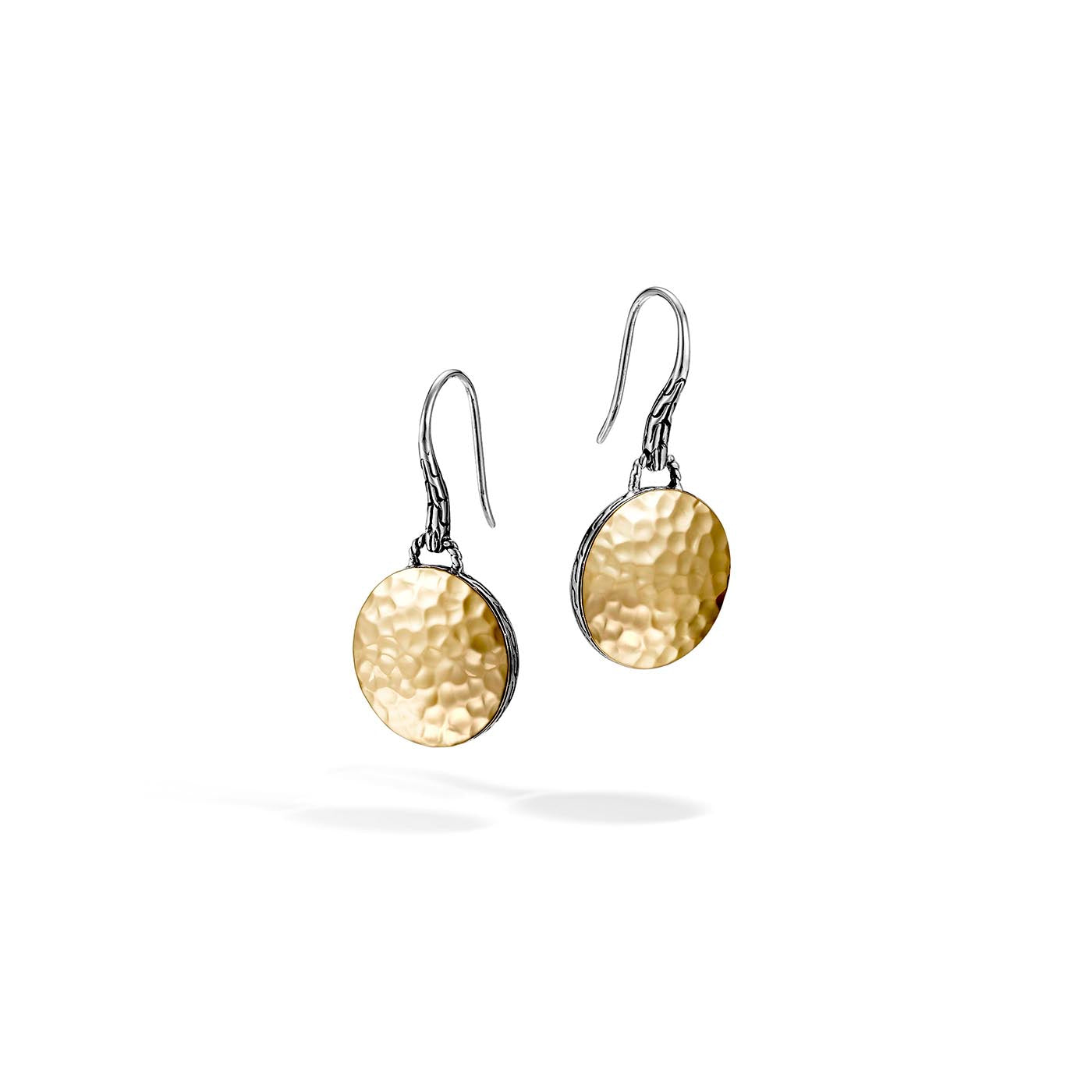 Sterling Silver and Yellow Gold Drop Earrings