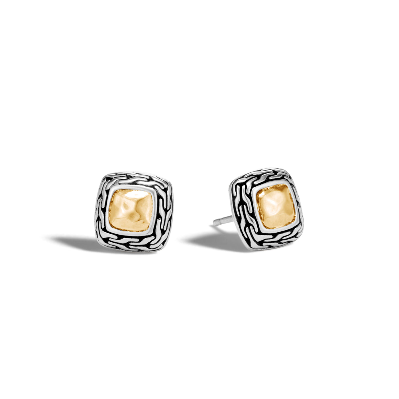 Sterling Silver and Yellow Gold Stud Earrings