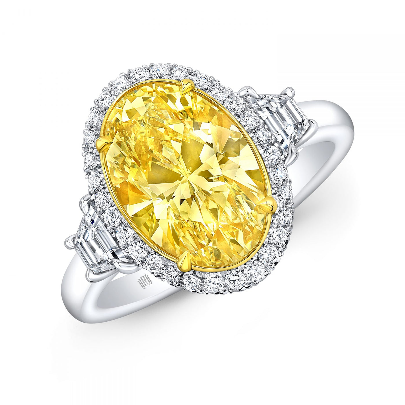 Yellow Gold and Platinum Fancy Yellow Diamond Engagement Ring