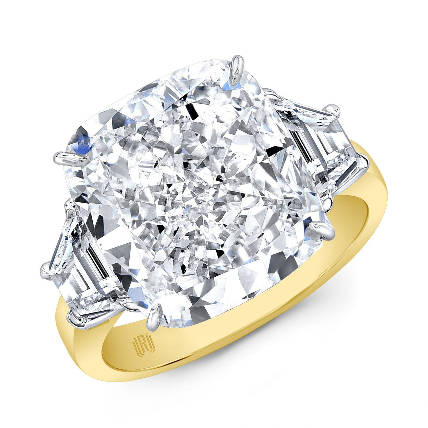 Yellow Gold and Platinum Diamond Engagement Ring