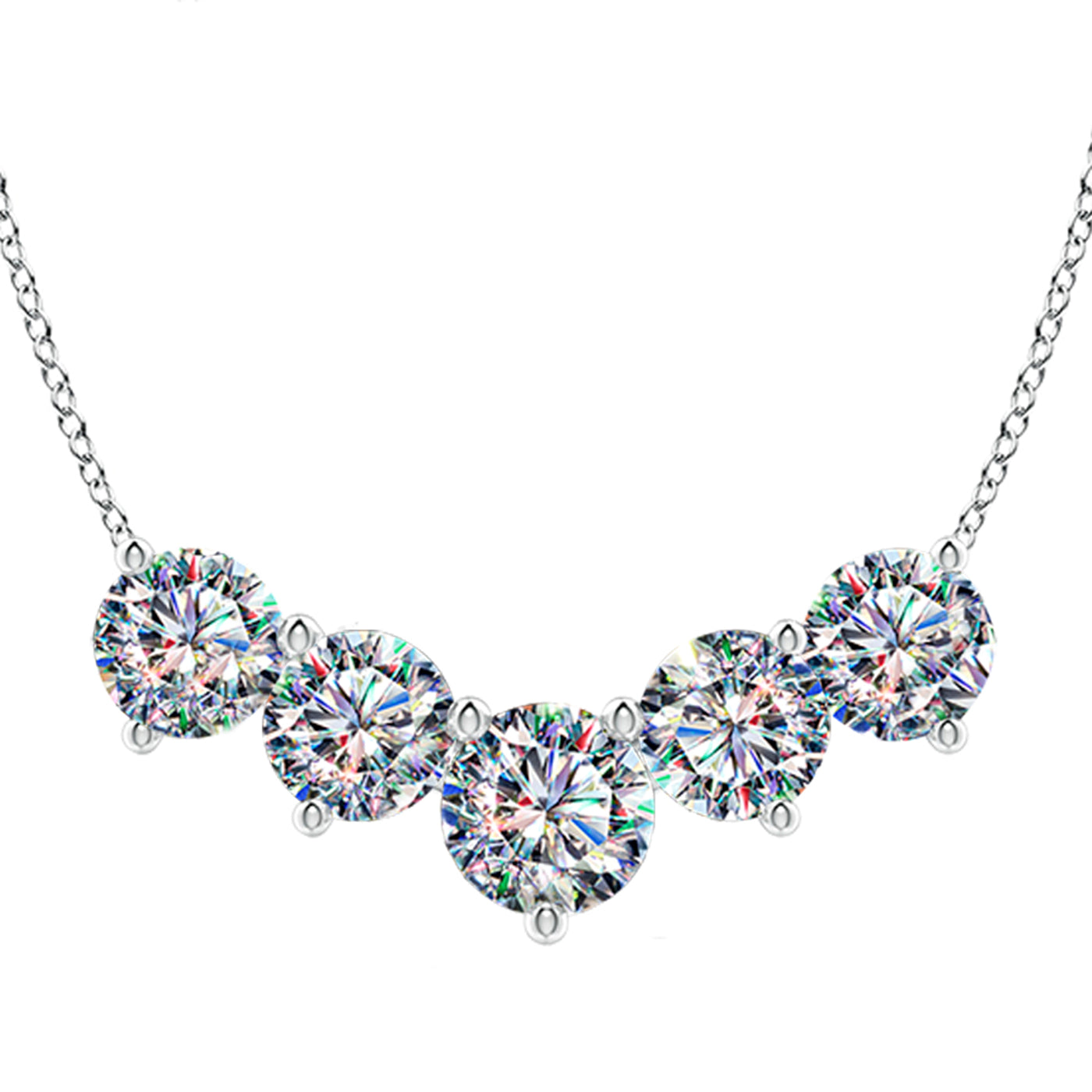 2.05ctw Facets of Fire 5 Stone Necklace
