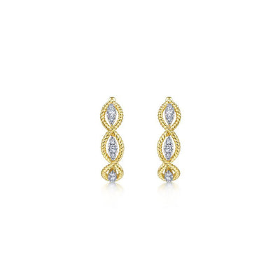 Yellow Gold Diamond Hoop Earrings