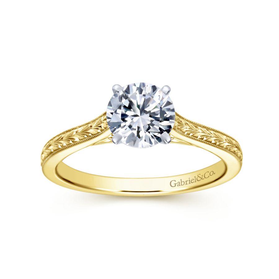 Yellow Gold Solitaire Engagement Ring Mounting