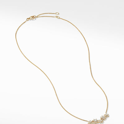 Starburst Cluster Station Necklace in 18K Yellow Gold with Diamonds