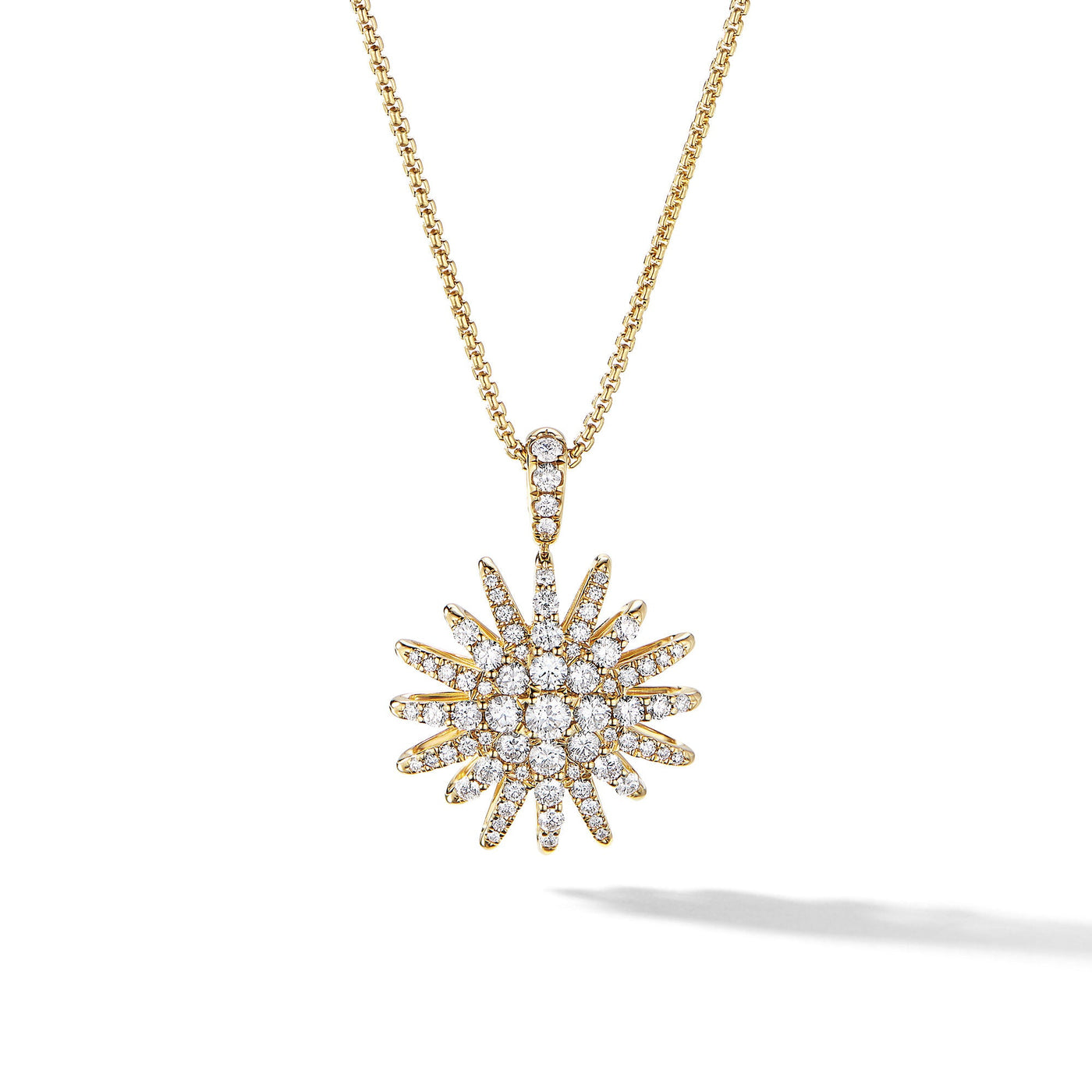 Starburst Pendant Necklace in 18K Yellow Gold with Diamonds\, 20mm