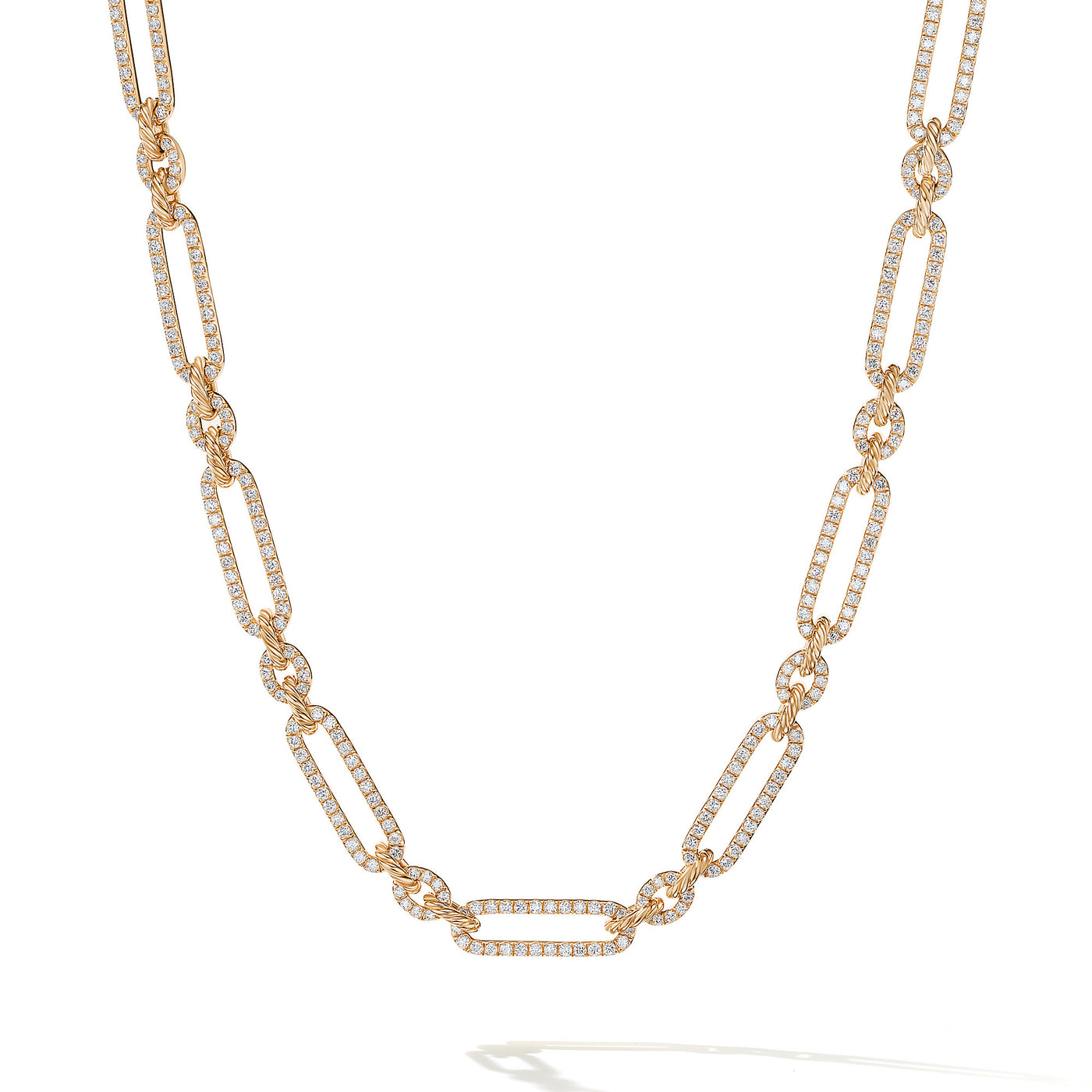 Lexington Chain Necklace in 18K Yellow Gold with Diamonds, 6.5mm