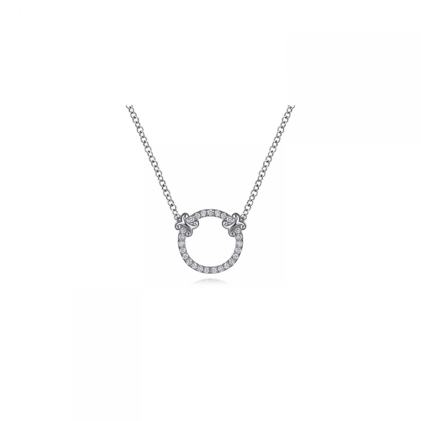 White Gold Diamond Circle Necklace