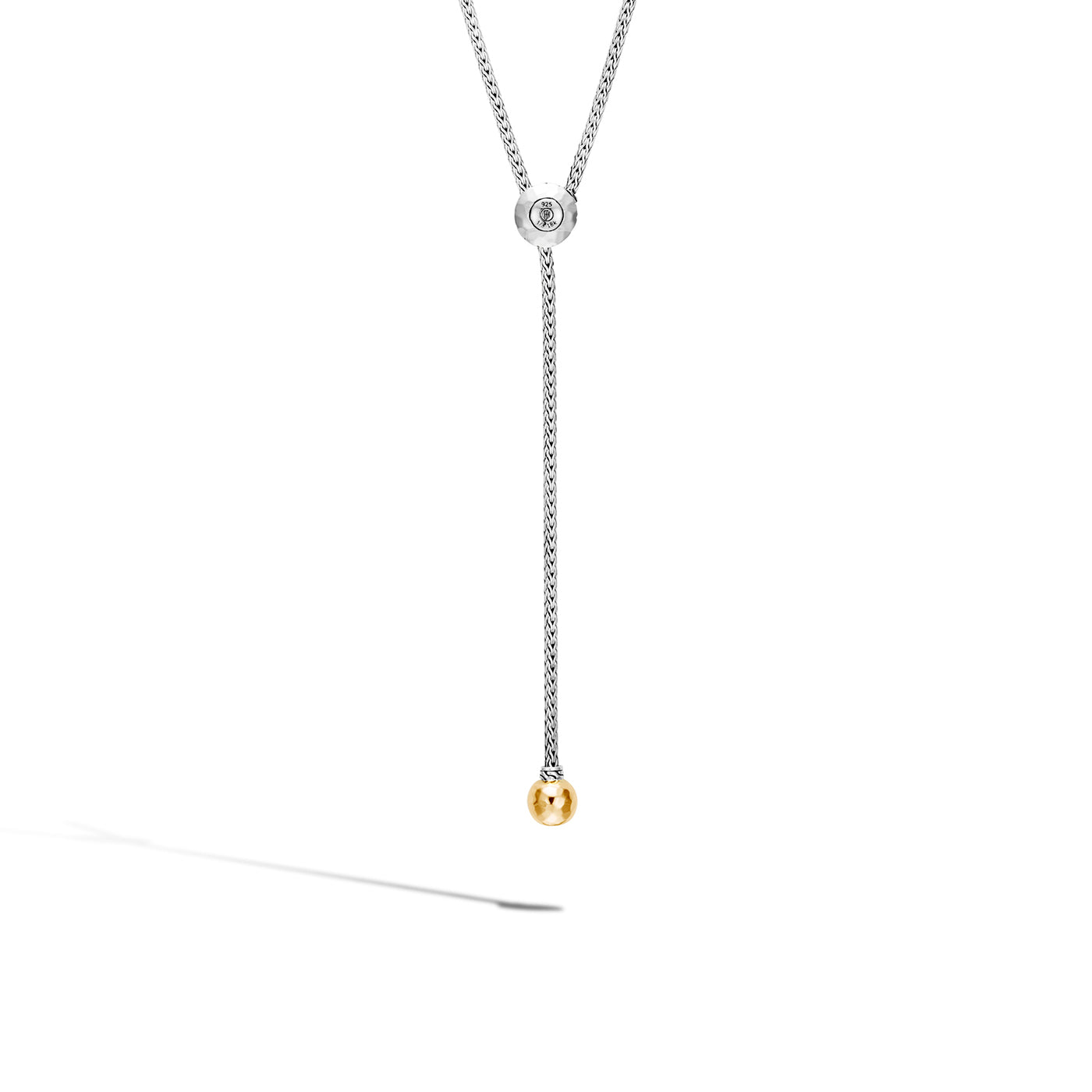 Sterling Silver and Yellow Gold Y Necklace