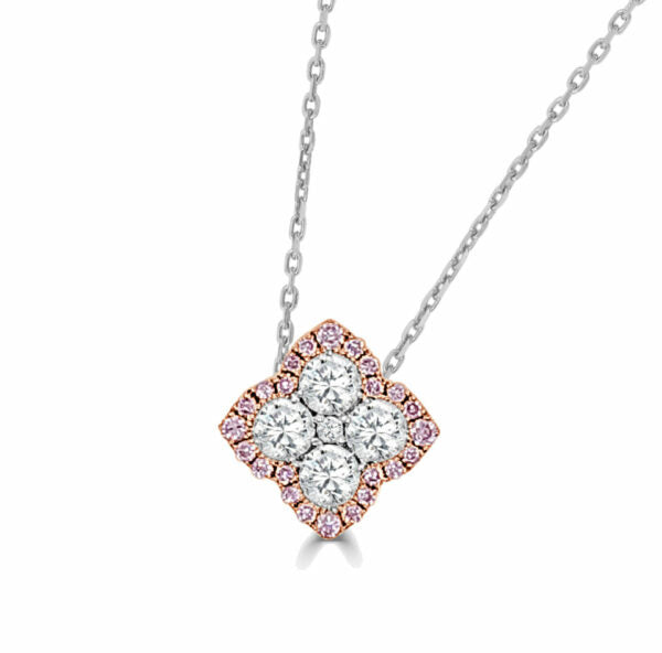 White and Rose Gold Fleur D'amour Pendant