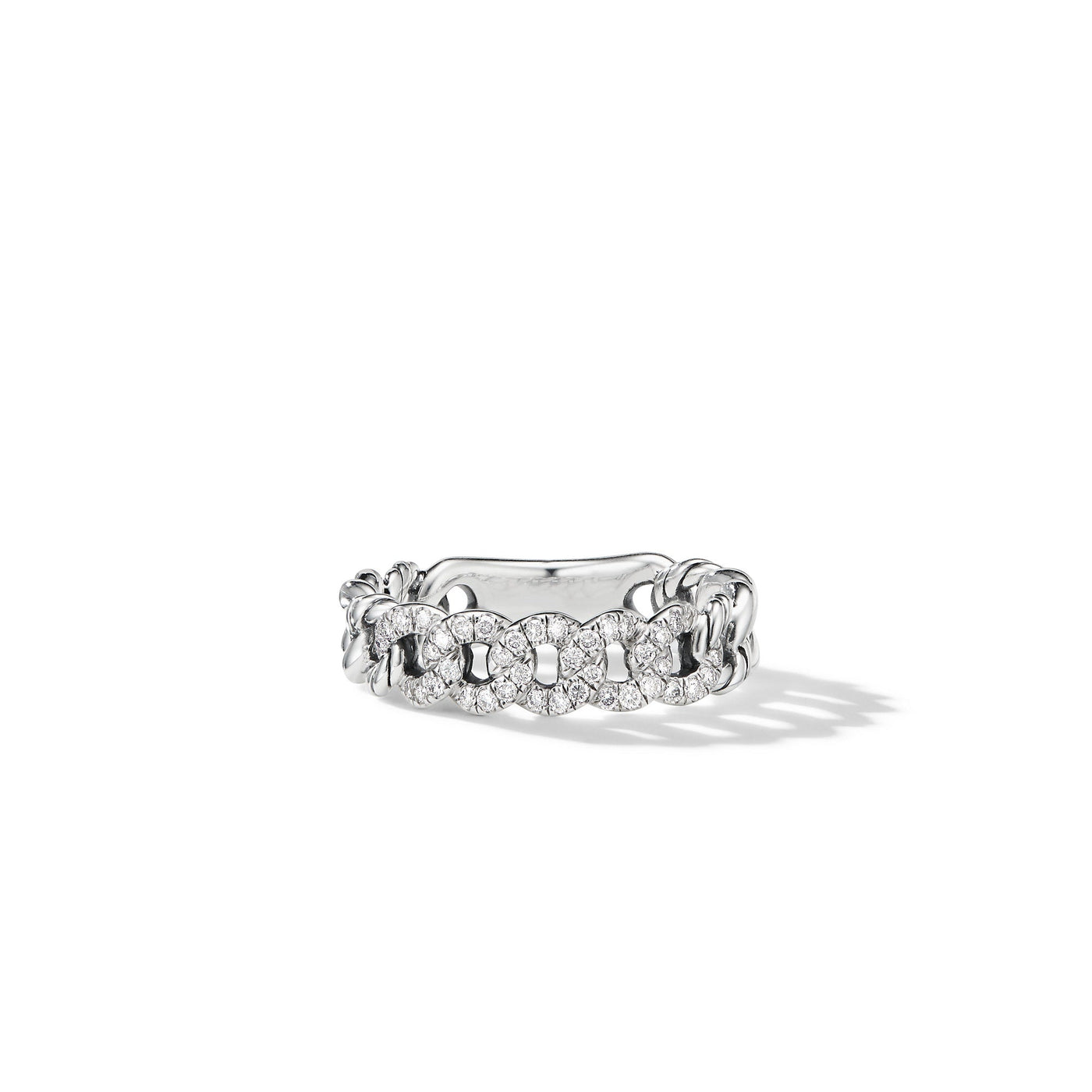 Belmont® Curb Link Band Ring in Sterling Silver with Diamonds\, 5mm