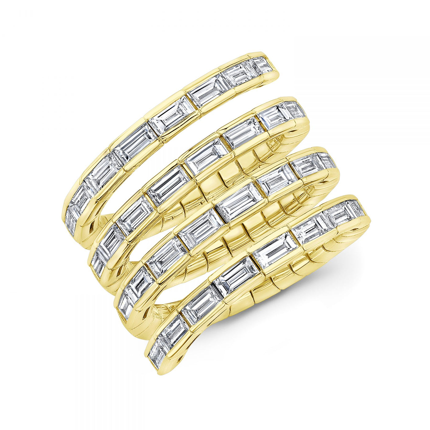 Yellow Gold Diamond Coil Ring