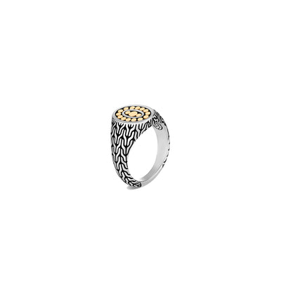 Sterling Silver and Yellow Gold Signet Ring