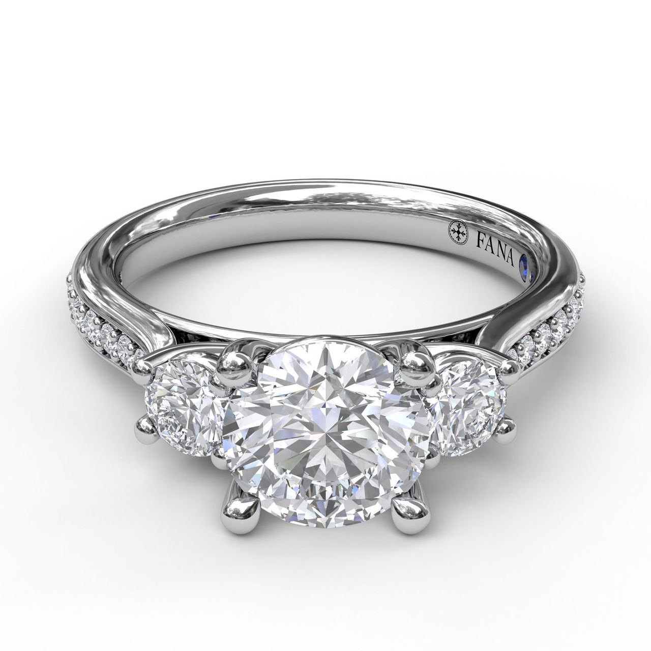 White Gold Diamond Three Stone Engagement Ring