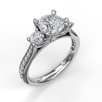 White Gold Diamond Three Stone Engagement Ring