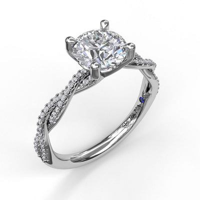 White Gold Diamond Twist Engagement Ring