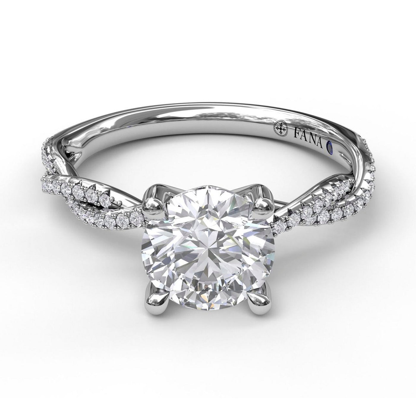 White Gold Diamond Twist Engagement Ring
