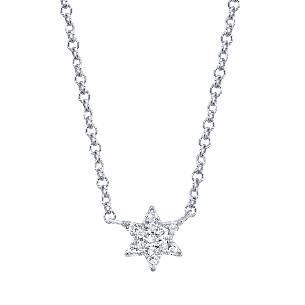 14KWG 0.03CTW DIA STAR OF DAVID NECKLACE