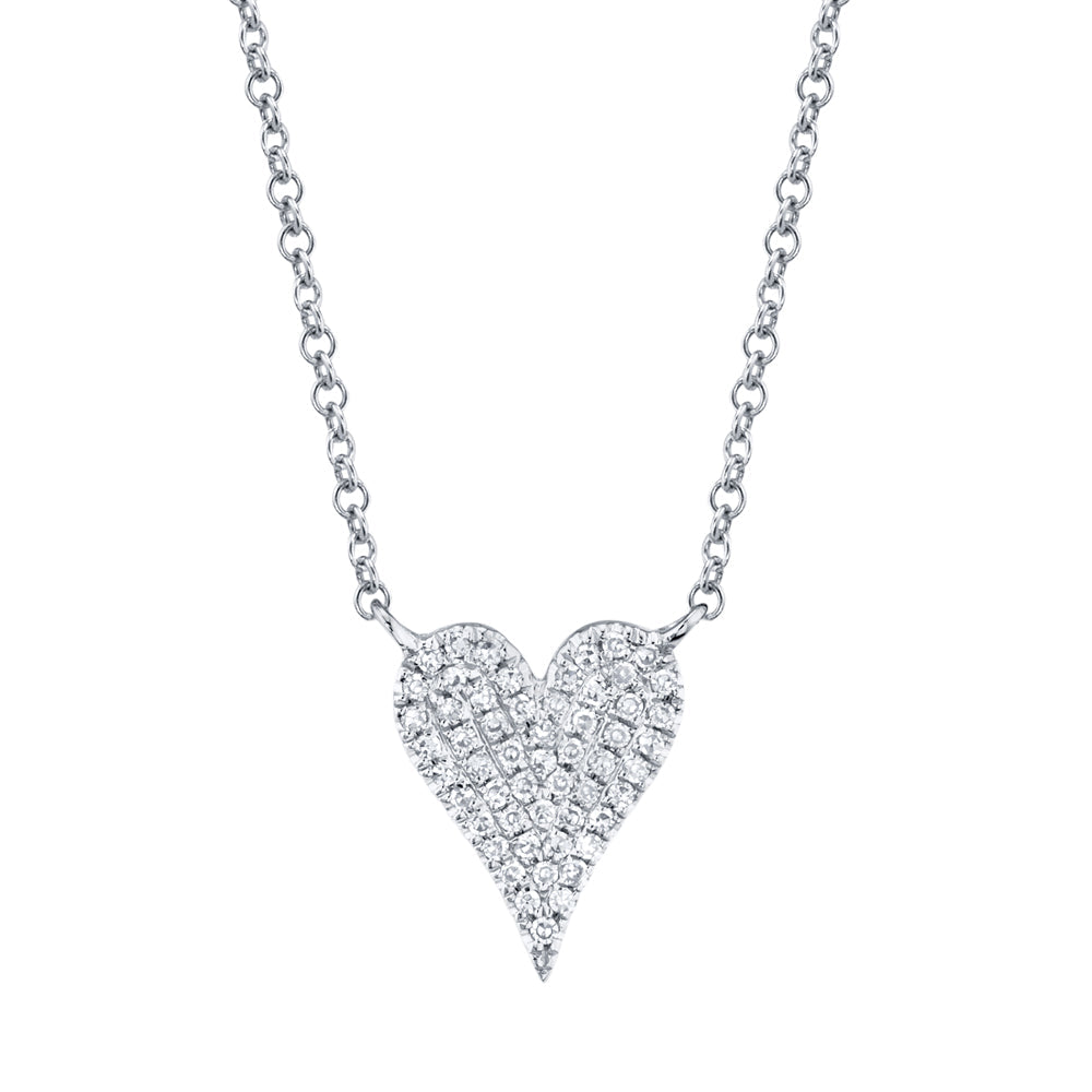 14KWG 0.11CTW DIA PAVE HEART NECKLACE