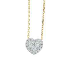 Heart Shaped Diamond Cluster Pendant