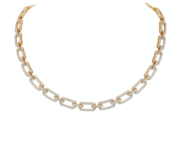 Yellow Gold Diamond Link Necklace