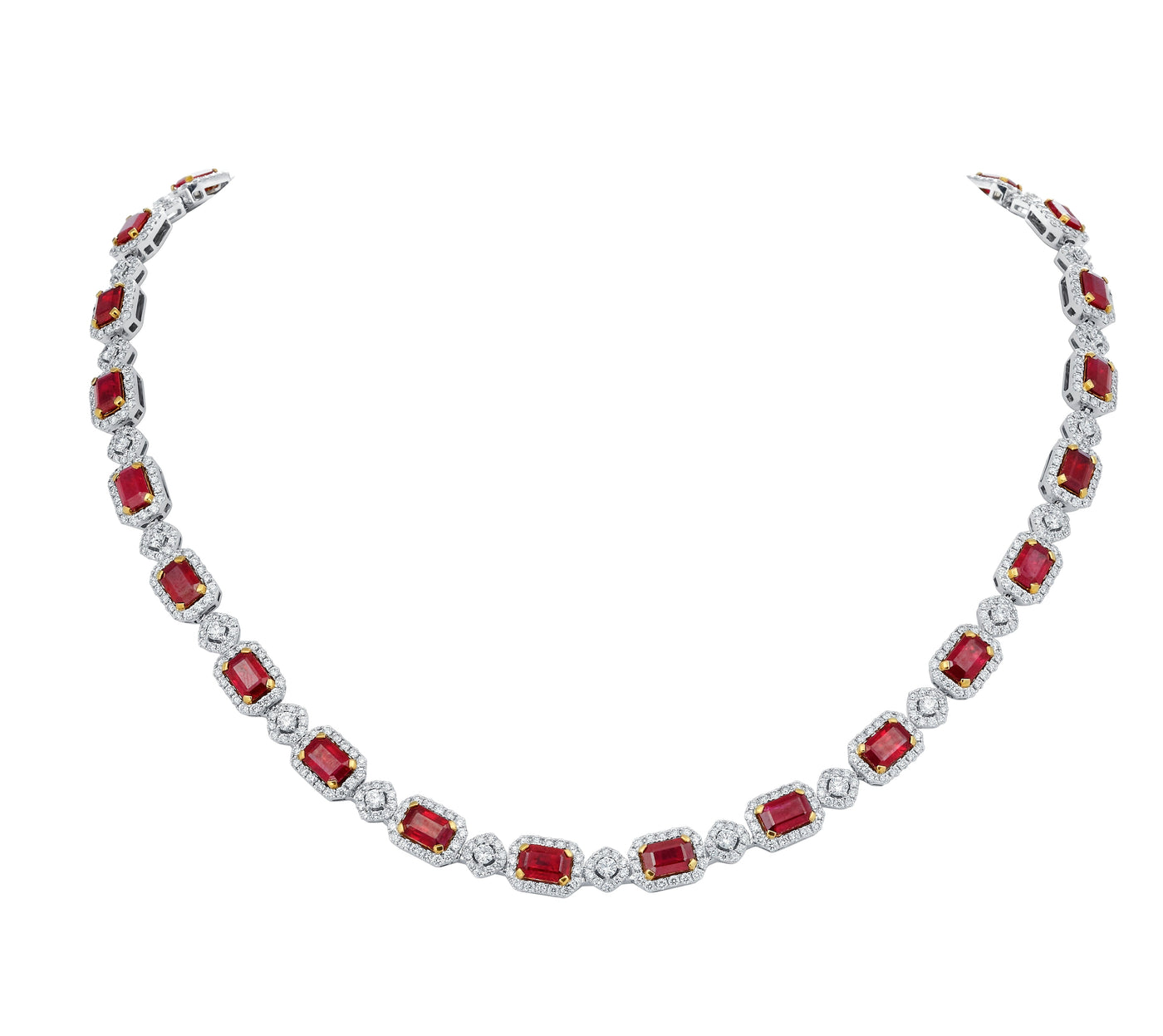 Ruby And Dia Necklace 16"