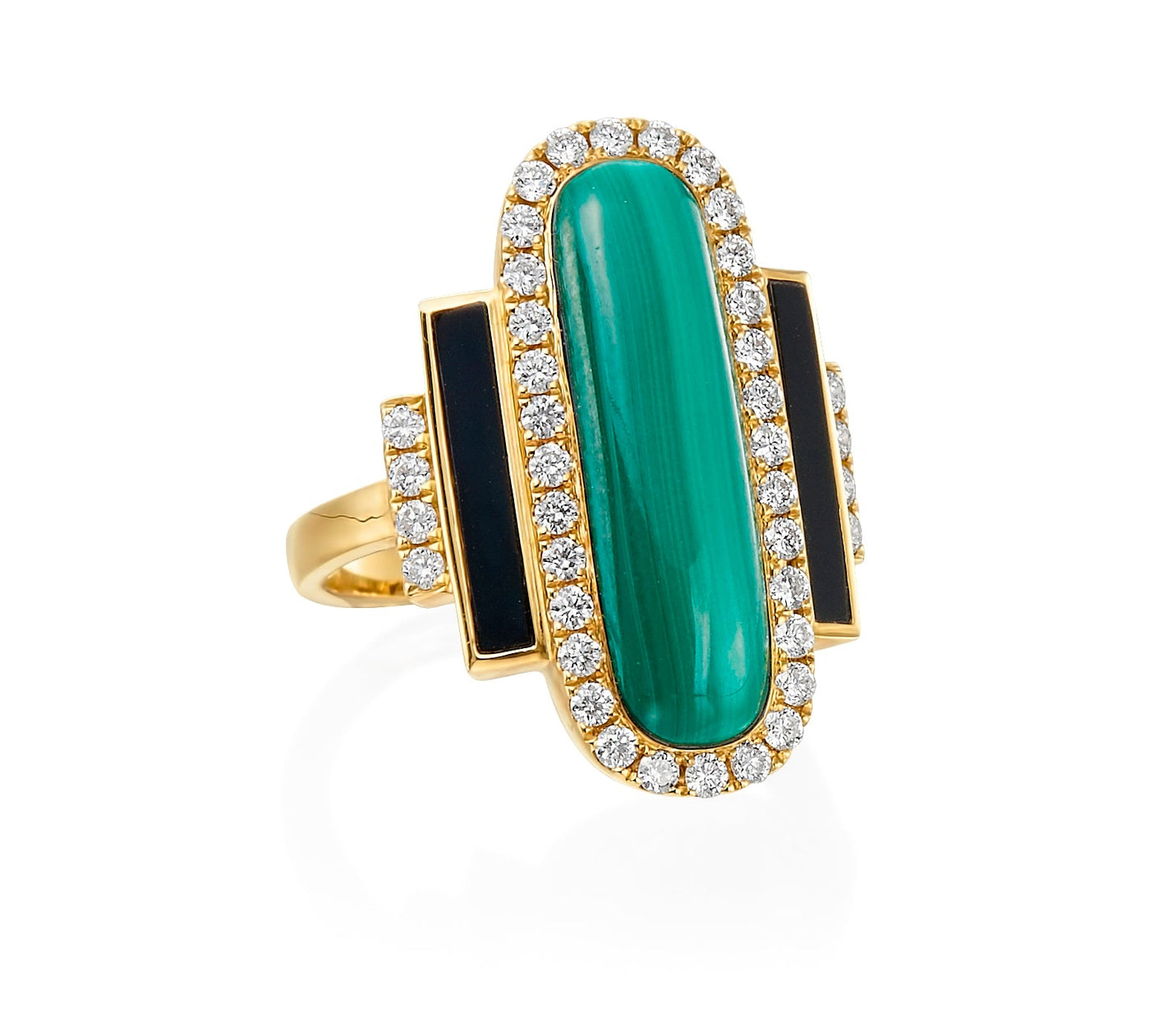 Green And Black Elongated Ring