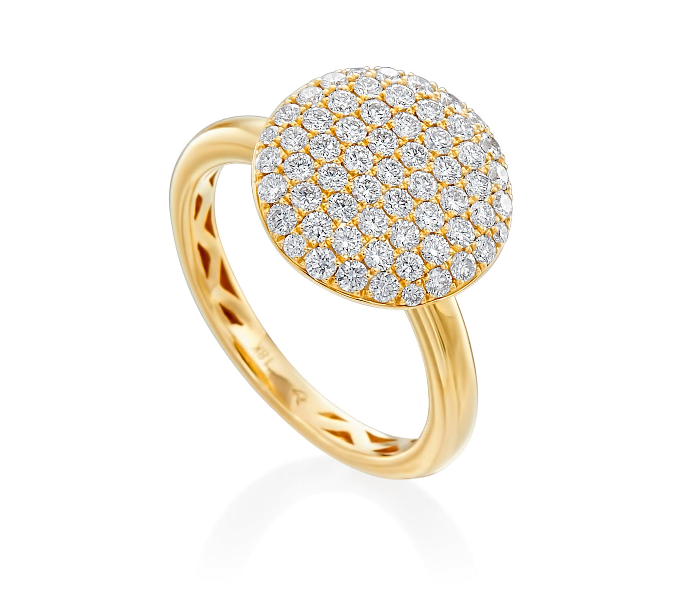 Yellow Gold Round Pave Ring