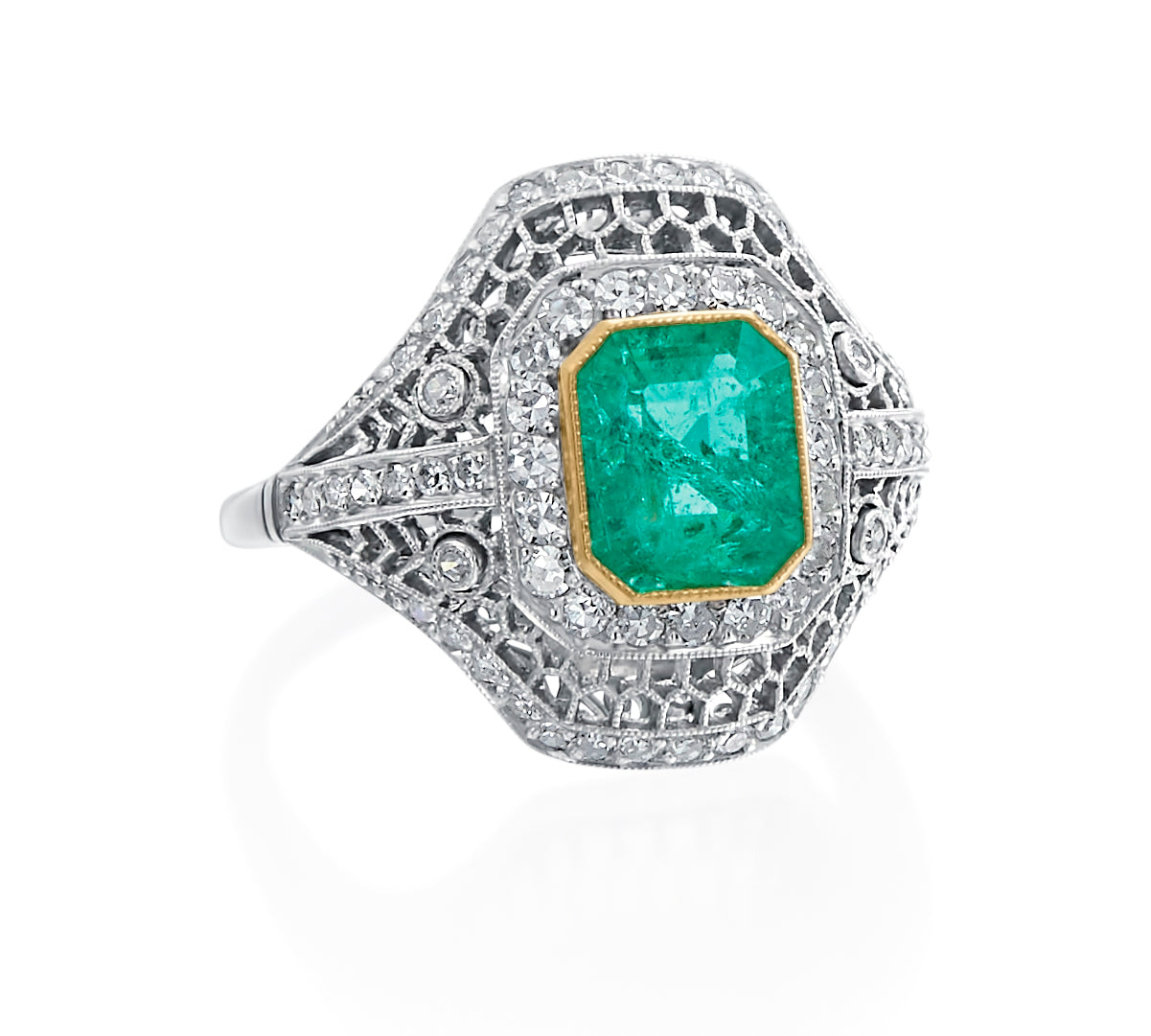 Emerald Estate Ring In Plat