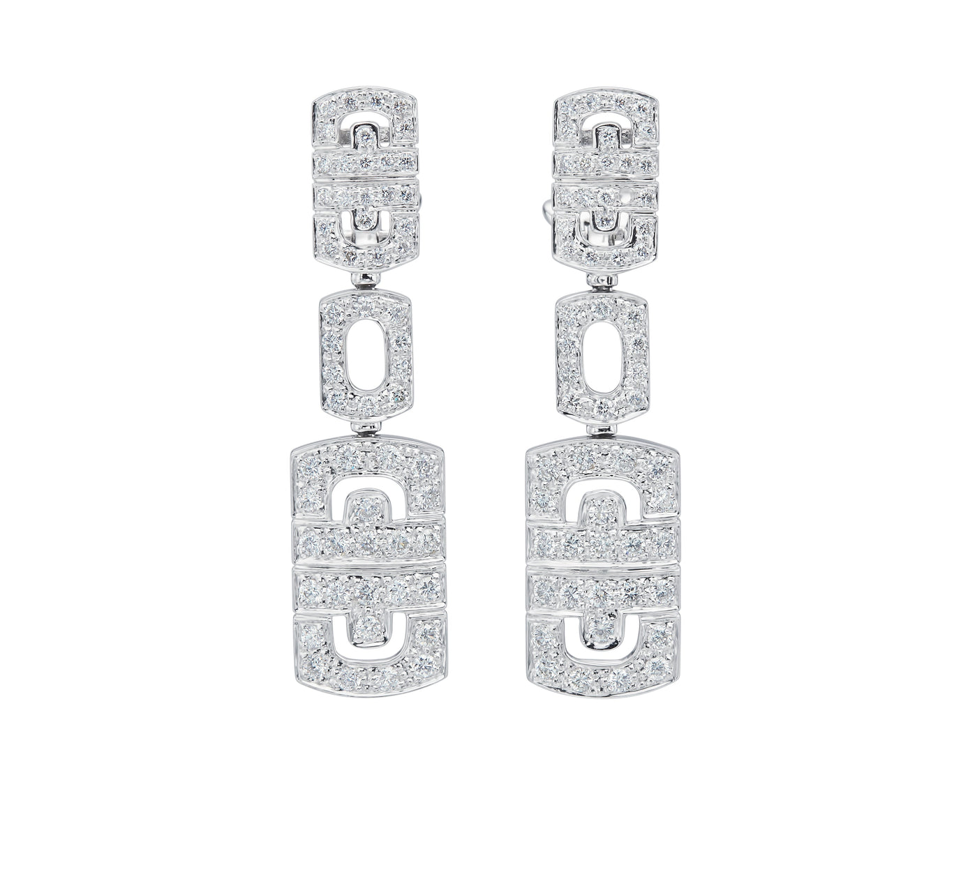 Dia Pave Drop Earrings With Design